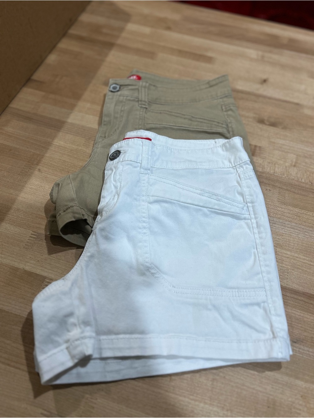 UNIONBAY Flat Front Shorts in White and Khaki